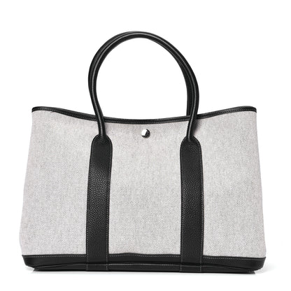 Hermes Buffle Skipper Toile Garden Party 36 MM Tote Marron Fonce 2 of 8