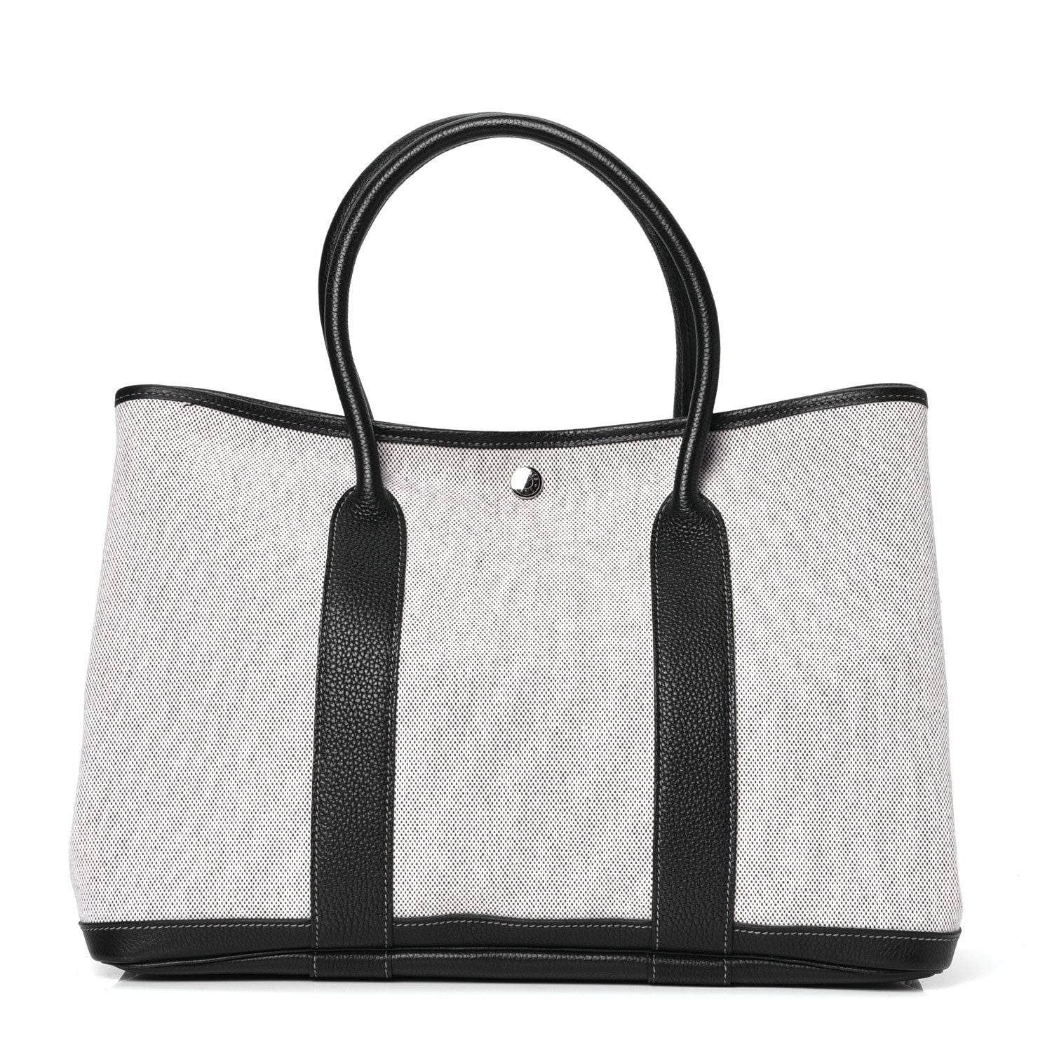 Hermes Buffle Skipper Toile Garden Party 36 MM Tote Marron Fonce 1 of 8