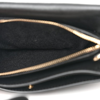 Valentino Garavani Calfskin Crystal Bead Embellished Mini Rockstud Love Story Ruffle Strap Bag Black 14 of 21