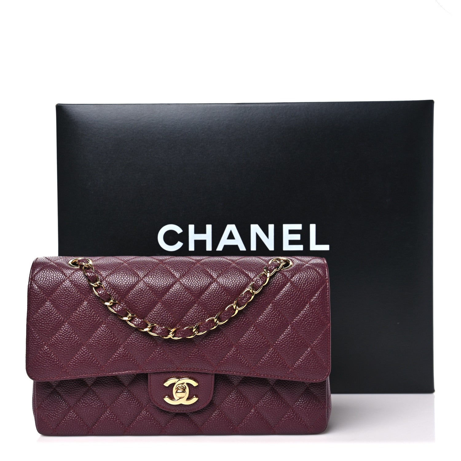 Chanel Caviar Quilted Medium Double Flap Burgundy 11 of 11