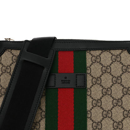 Gucci GG Supreme Monogram Web Messenger Bag Black 8 of 11