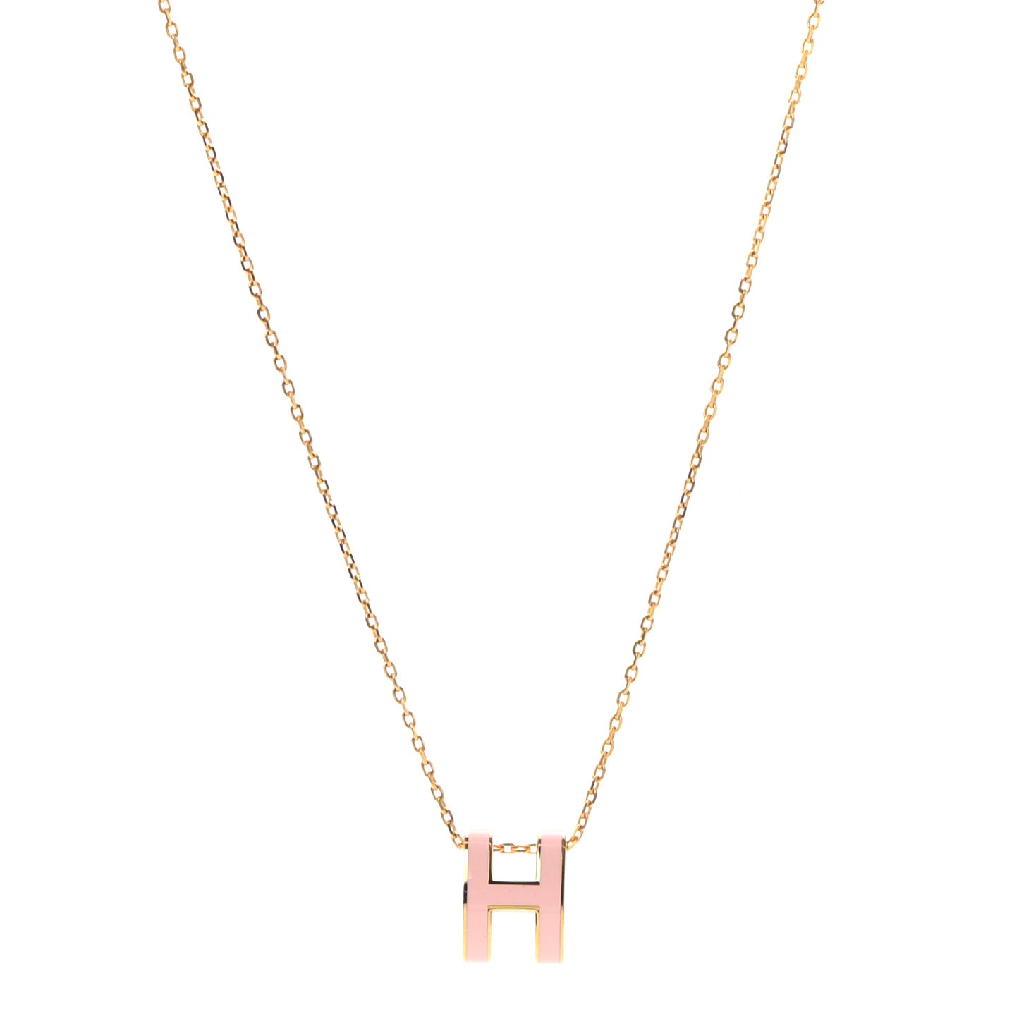 Lacquered Rose Gold Pop H Pendant Necklace Rose Dragee