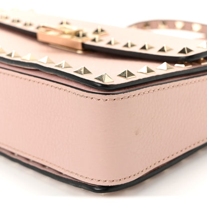 Valentino Garavani Pebbled Calfskin Rockstud Flip Lock Chain Crossbody Bag Poudre 9 of 11