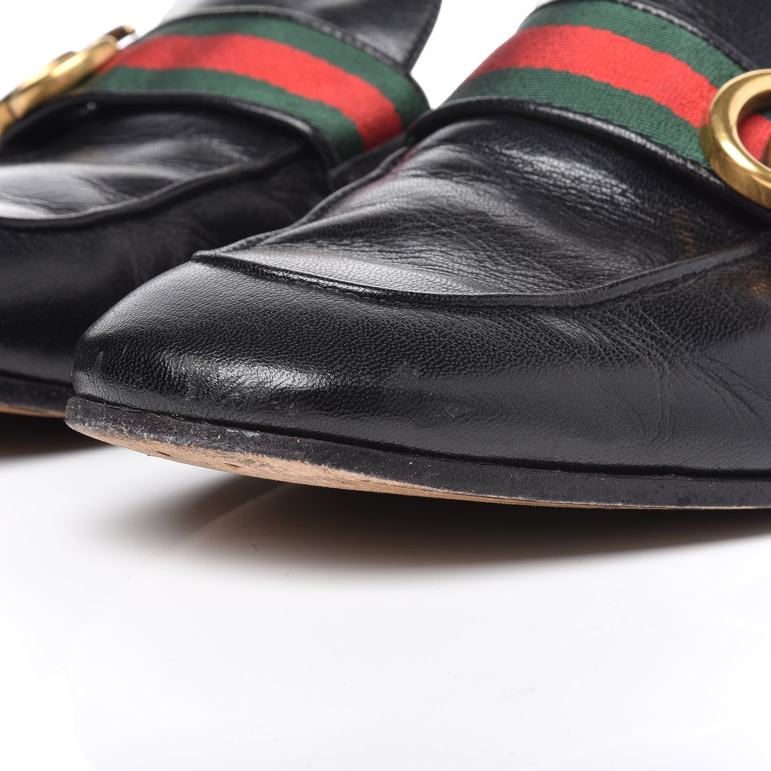 Gucci Goatskin Web GG Mens Princetown Slippers 7 Black 11 of 13