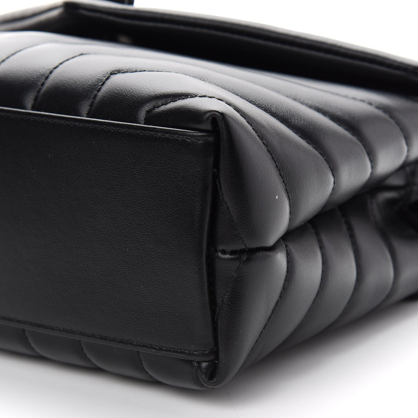 Calfskin Y Quilted Monogram Small Loulou Chain Satchel Black