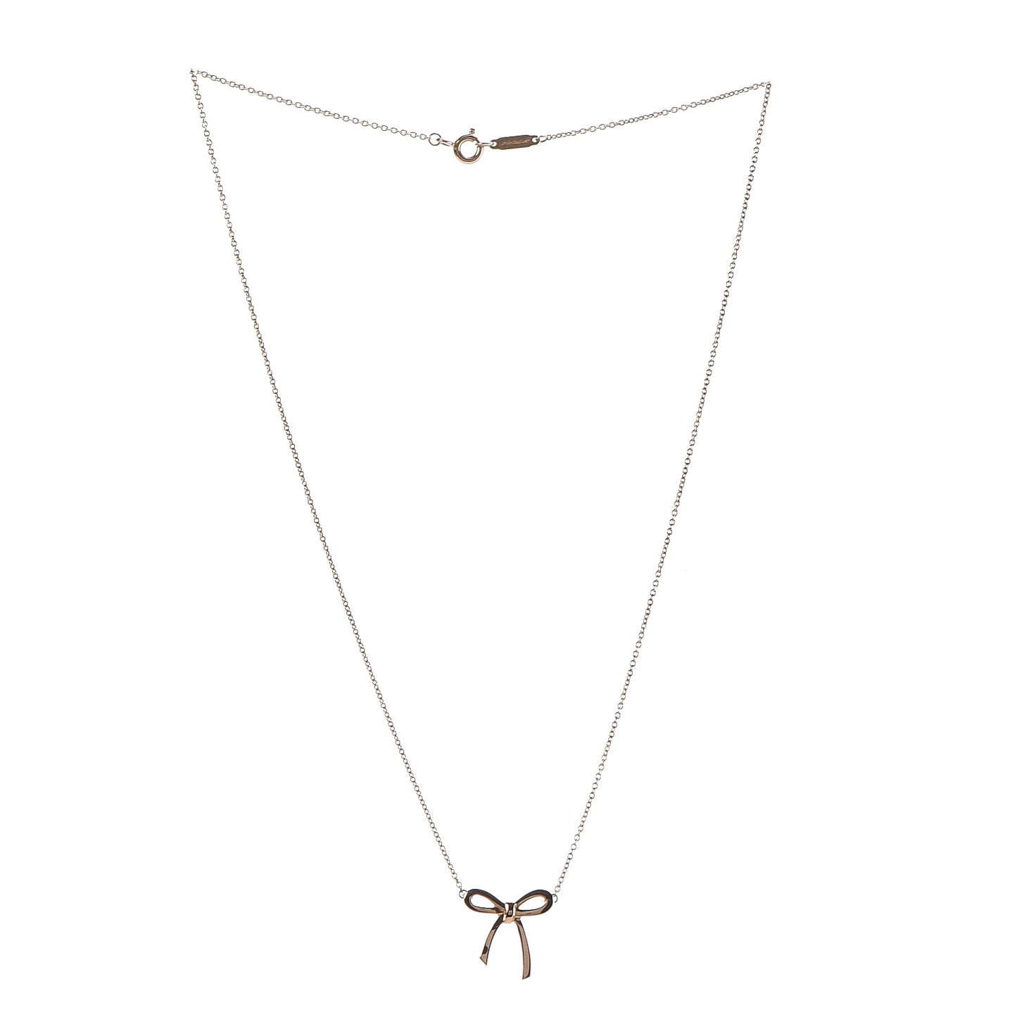 18K Rose Gold Mini Bow Pendant Necklace
