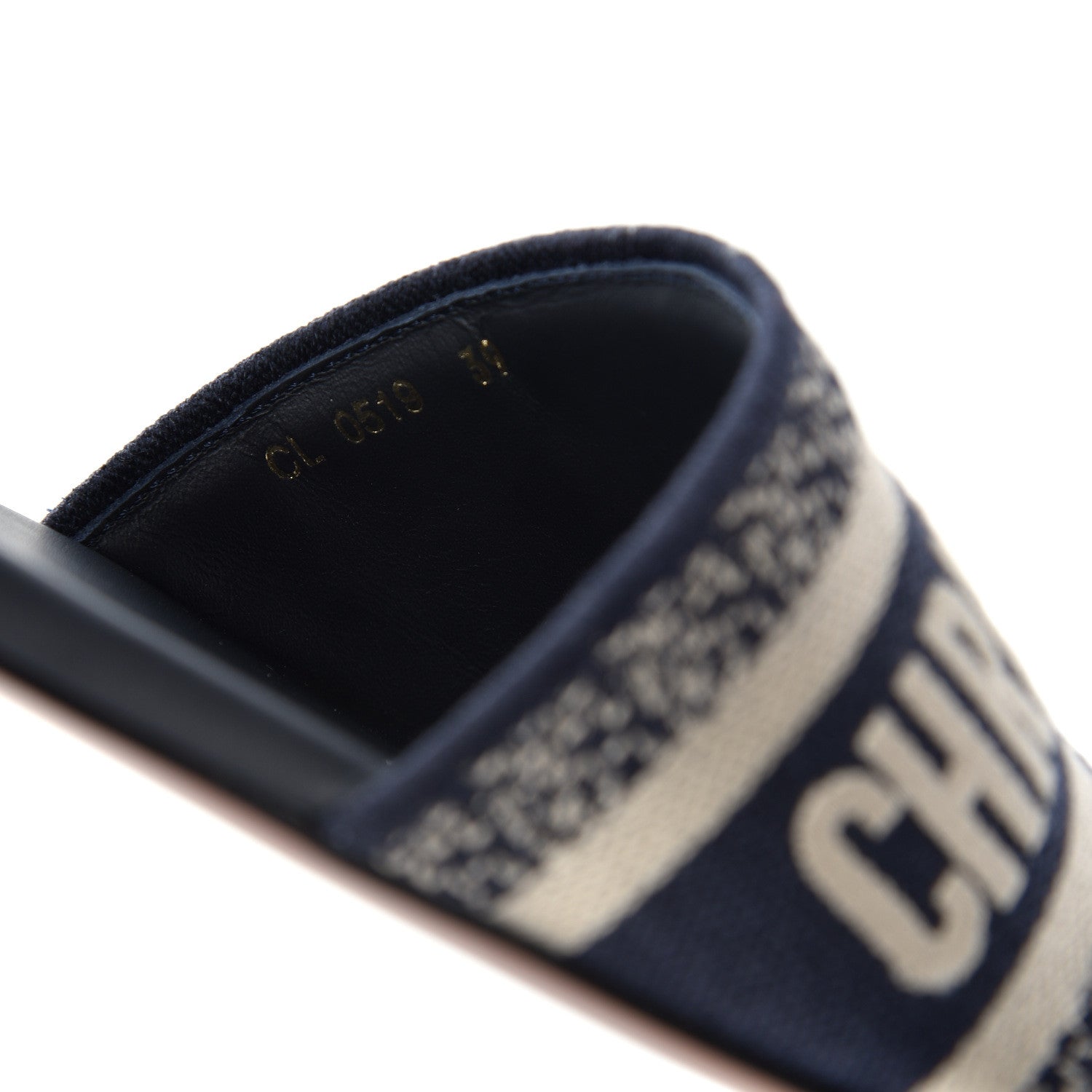 Christian Dior Canvas Embroidered Dway Mules Slide Sandals 39 Deep Blue 10 of 11
