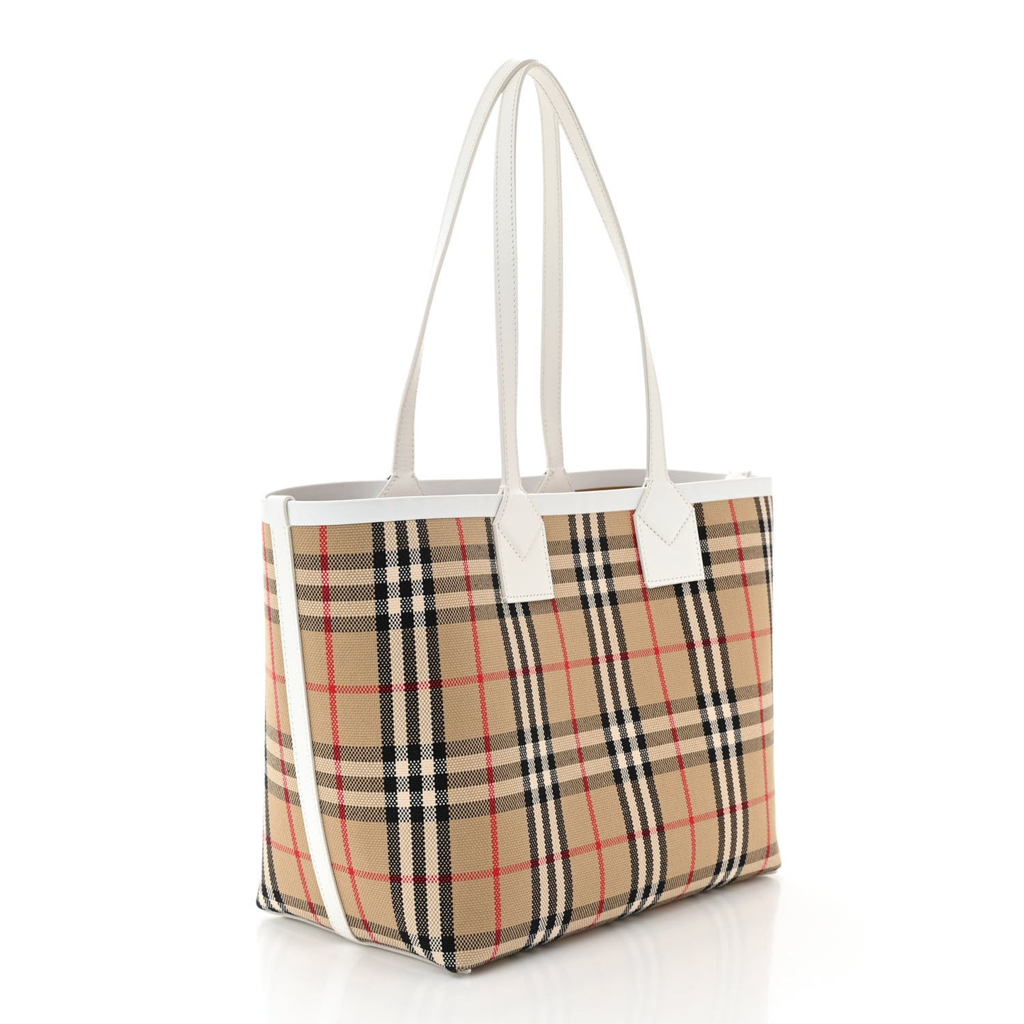 Cotton Vintage Check Small London Tote Bag White