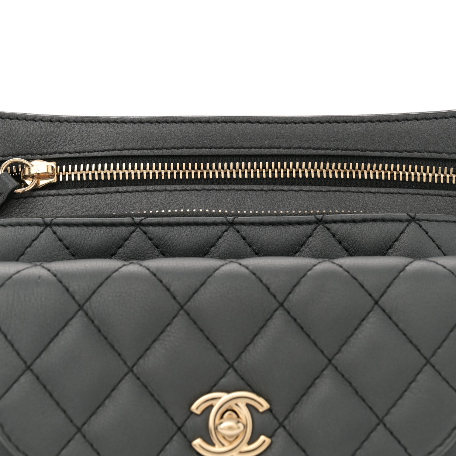 Chanel Metallic Calfskin Flap Chain Waist Bag Ruthenium 8 of 10