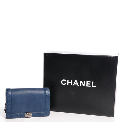 Chanel Calfskin Small Boy Reverso Flap Dark Blue 5 of 14