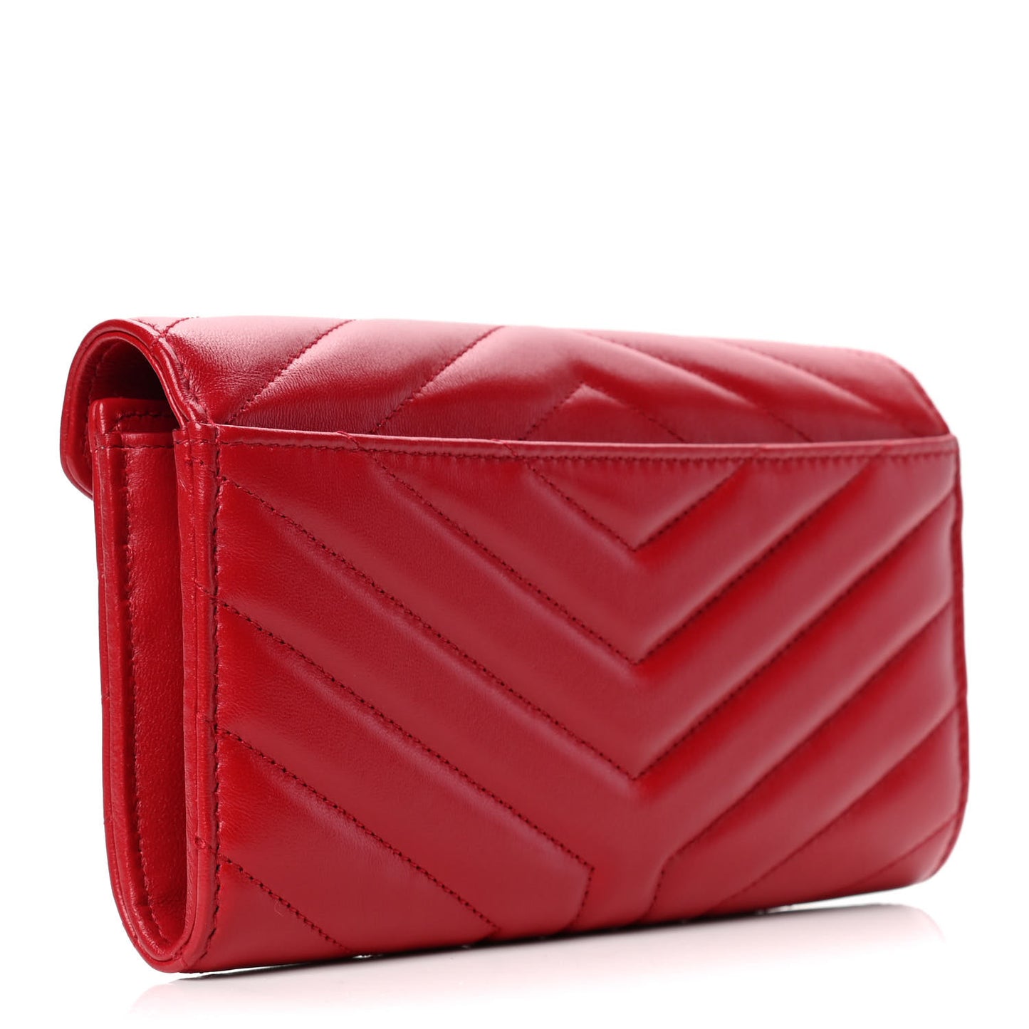 Lambskin Y Quilt Monogram Large Loulou Flap Wallet Rouge Eros
