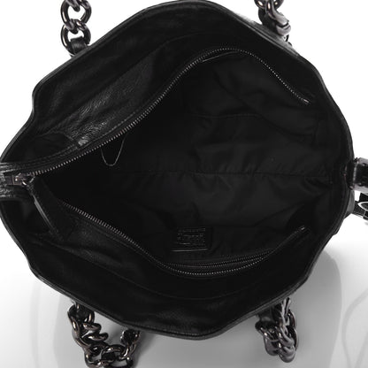 Burberry Nylon Tonal Check Torbitt Tote Black 5 of 8