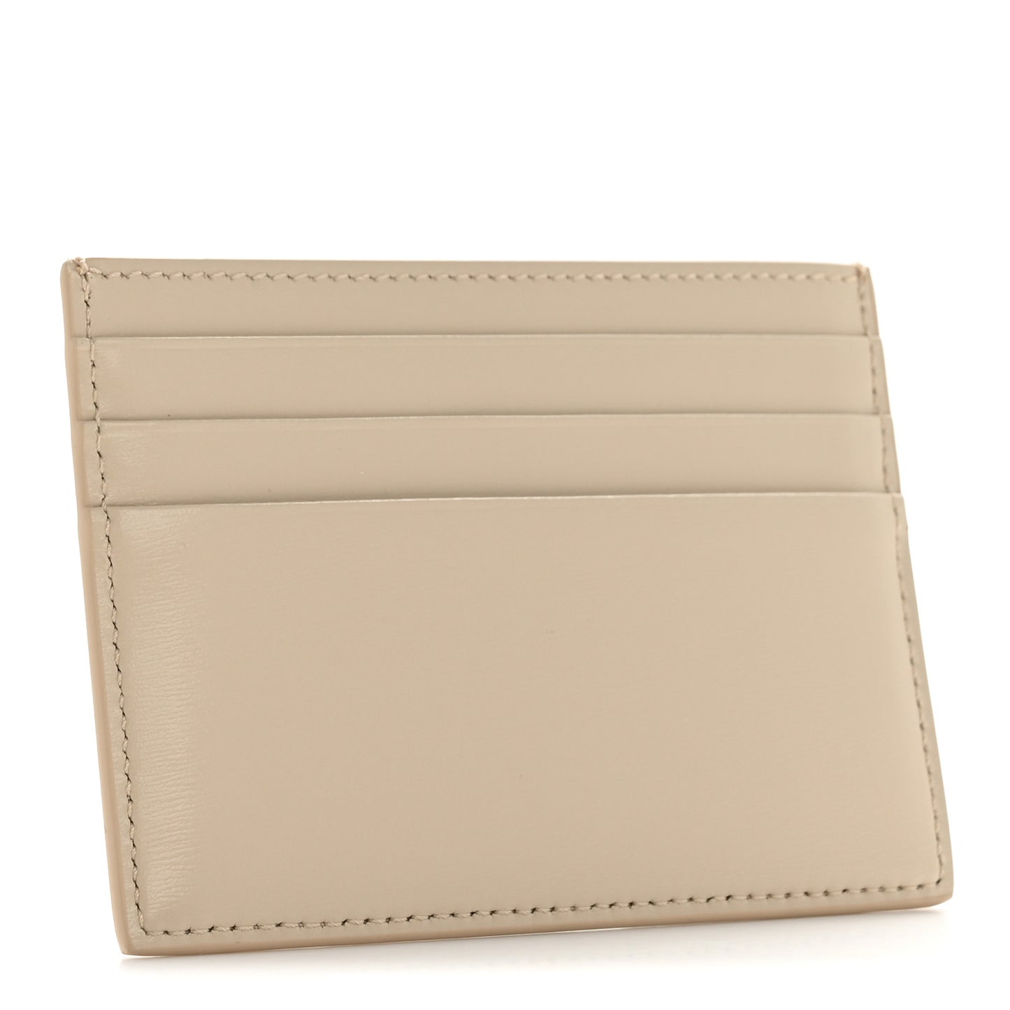 Shiny Calfskin Triomphe Card Holder Pale Beige