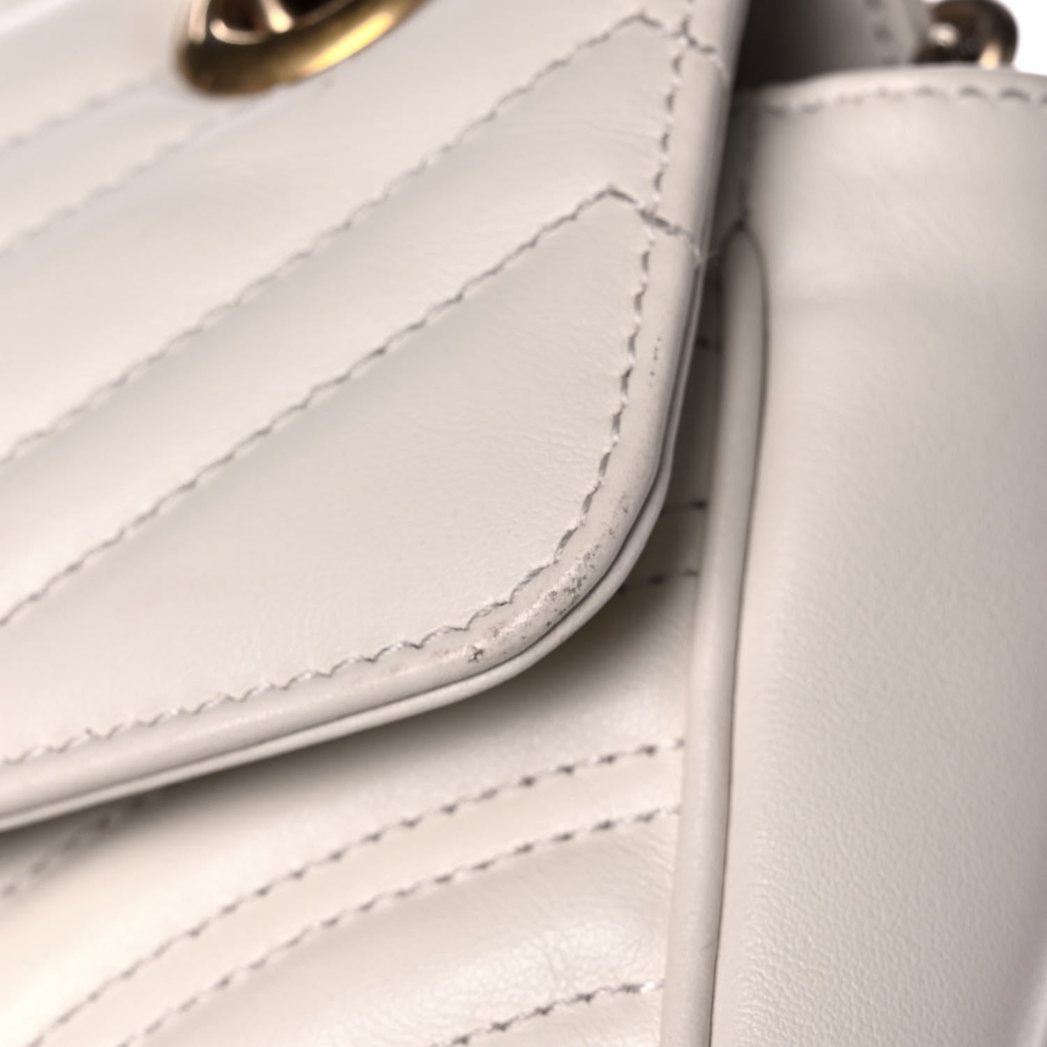 Gucci Calfskin Matelasse Small GG Marmont Shoulder Bag White 19 of 20