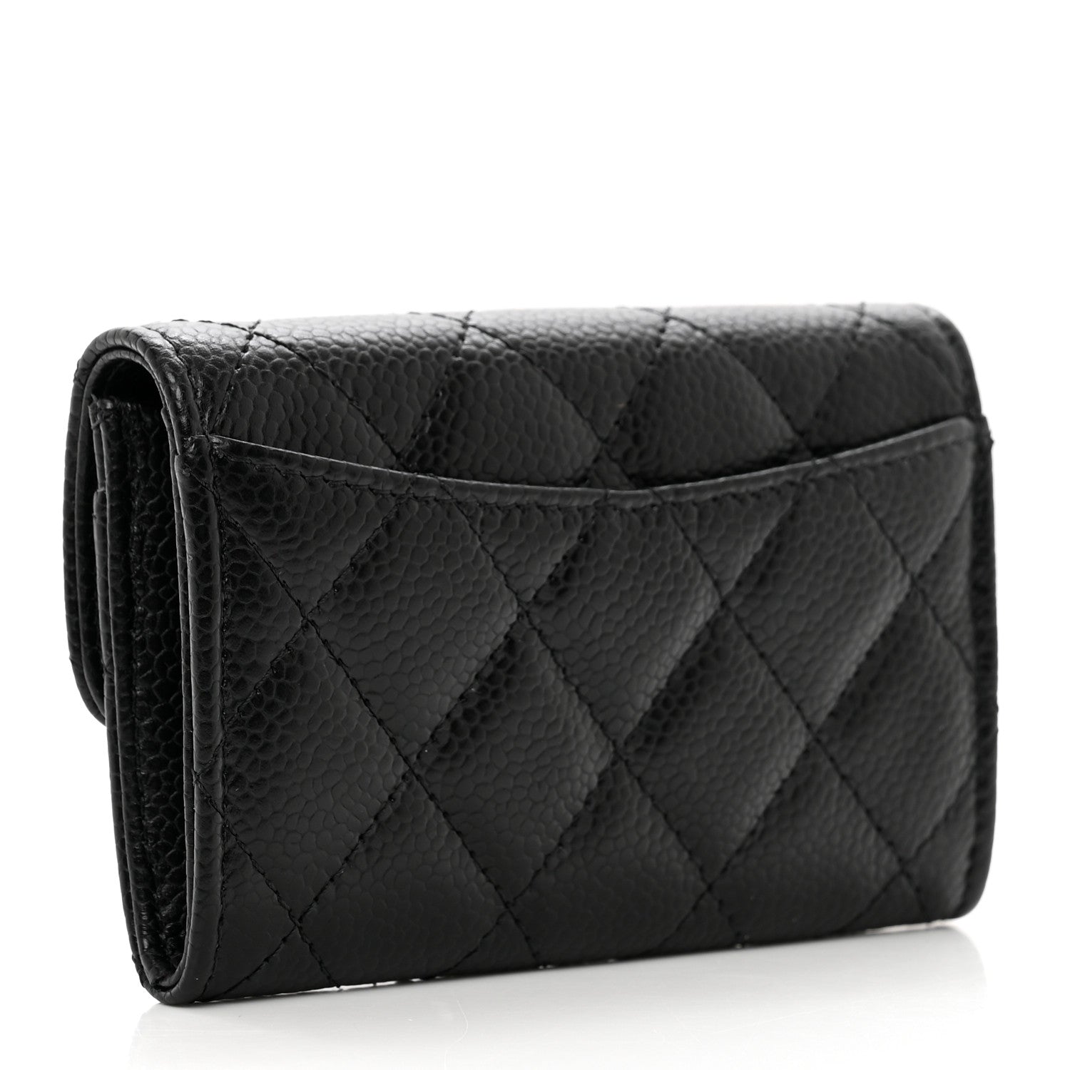 Chanel Caviar Quilted Flap Card Holder Wallet Black 3 of 9