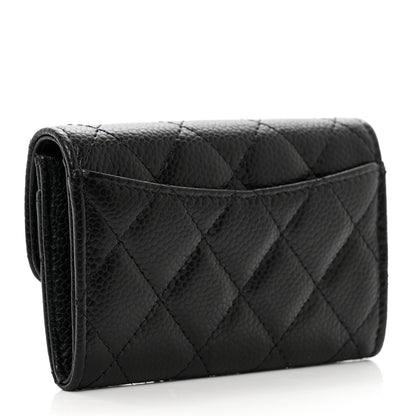 Chanel Caviar Quilted Flap Card Holder Wallet Black 3 of 9