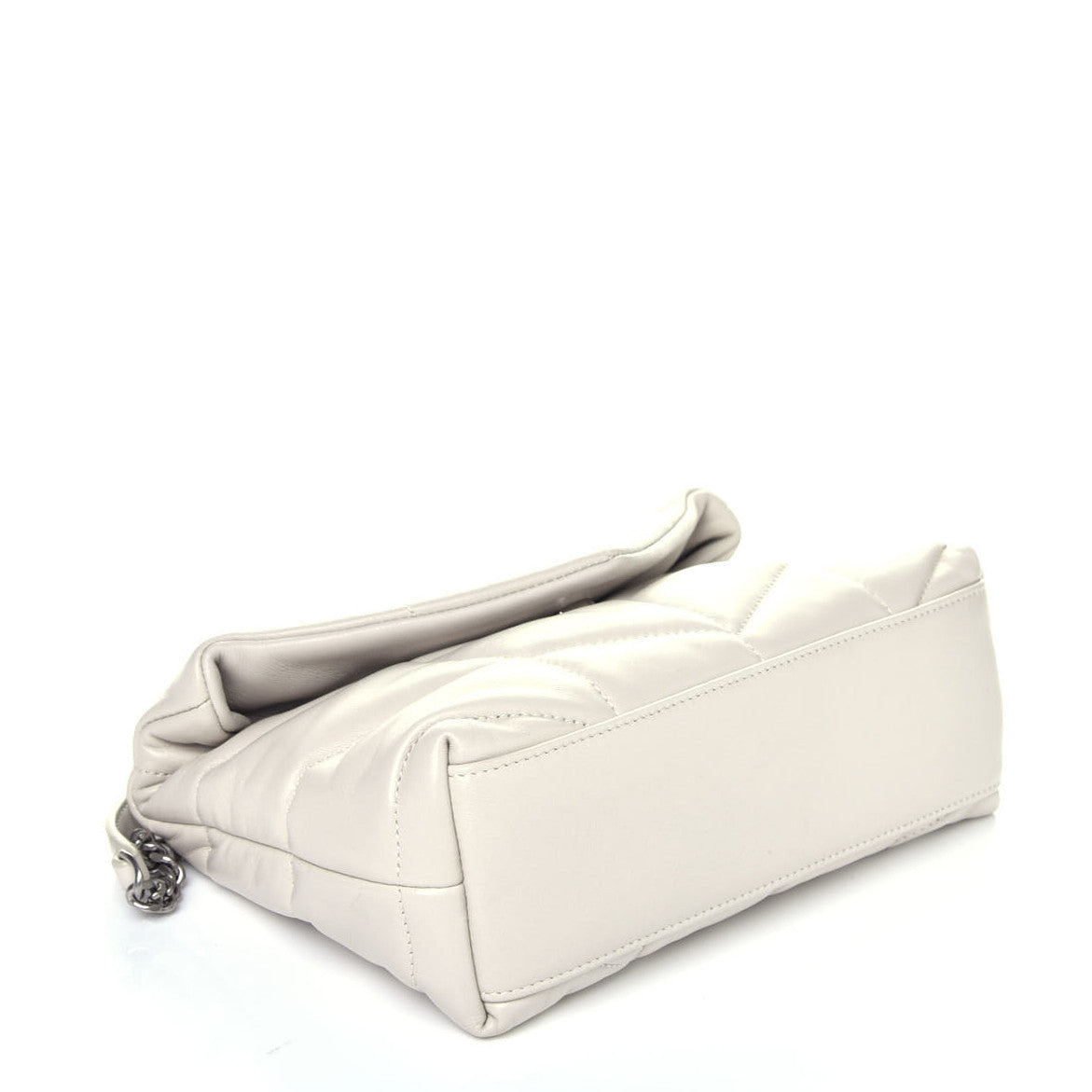 Saint Laurent Lambskin Quilted Toy Loulou Puffer Monogram Chain Satchel Crema Soft 4 of 9