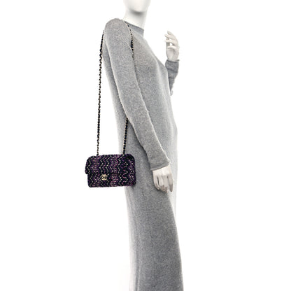 Chanel Cotton Mini Rectangular Flap Purple Multicolor 2 of 9