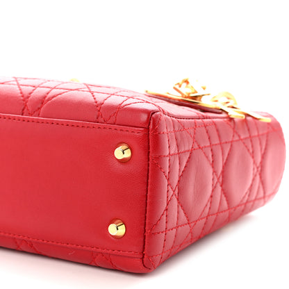 Christian Dior Lambskin Cannage Mini Lady Dior Red 10 of 10