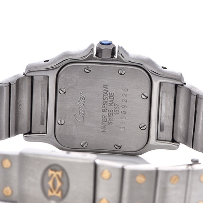 Cartier Stainless Steel 18K Yellow Gold 24mm Santos De Cartier Galbee Quartz Watch Silver 5 of 6