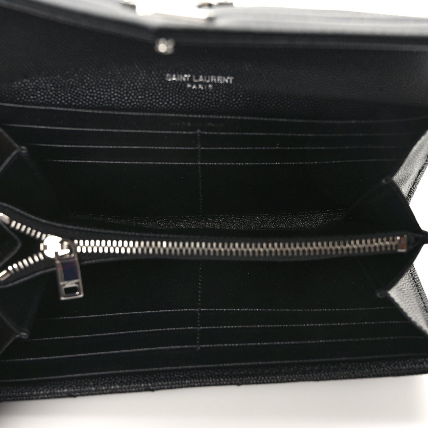 Grain De Poudre Matelasse Chevron Monogram Flap Wallet Deep Marine