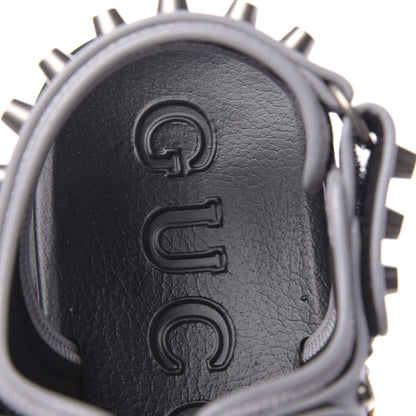 Gucci Technical Canvas Calfskin Reflective Studded Mens Aguru Sandals 11 Silver Black 7 of 8