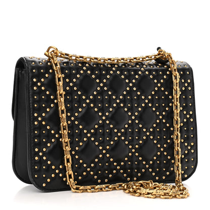 Christian Dior Lambskin Cannage Studded Large Dioraddict Flap Bag Black 3 of 9
