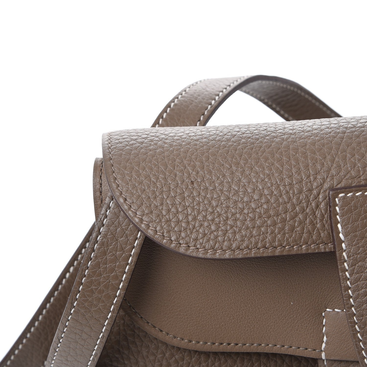 Hermes Taurillon Clemence Halzan 31 GM Etoupe 9 of 9