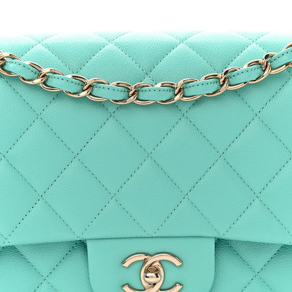 Chanel Caviar Quilted Jumbo Double Flap Turquoise 8 of 11