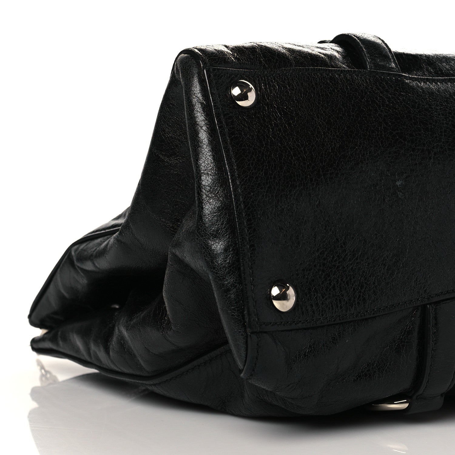 Miu Miu Vitello Shine Top Handle Satchel Black 9 of 11