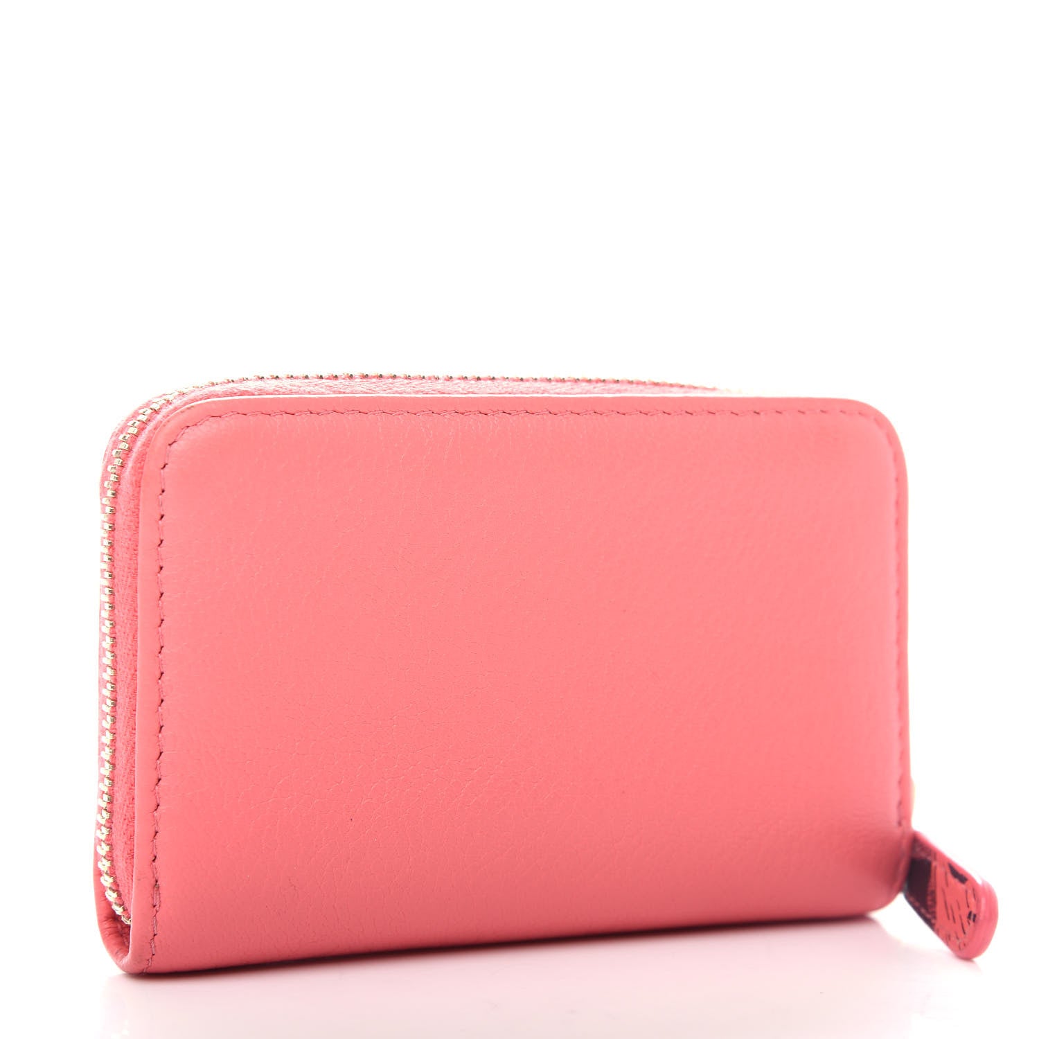 Chanel Goatskin Camellia Zip Coin Purse Pink 3 of 9