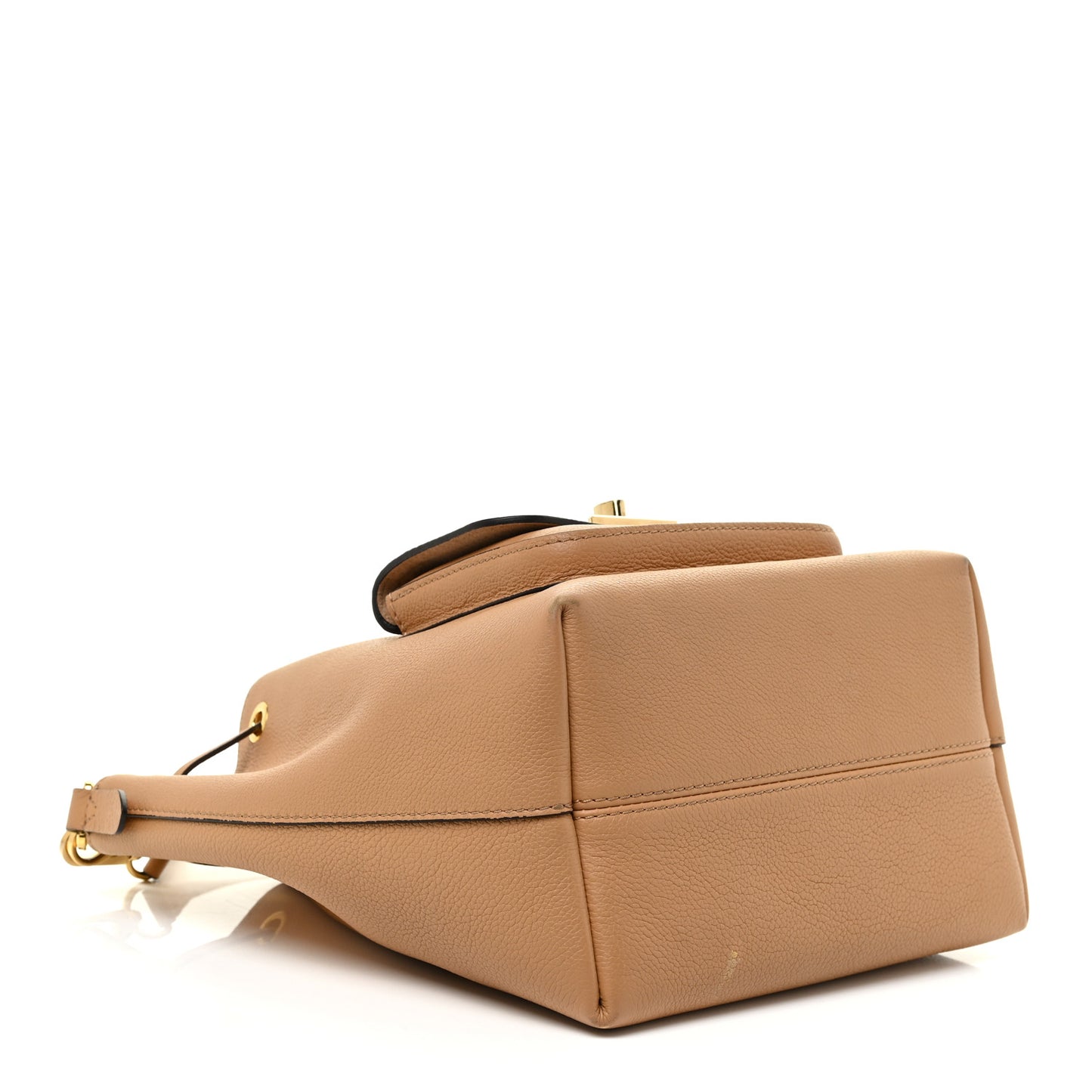 Calfskin Lockme Bucket MM Arizona Beige