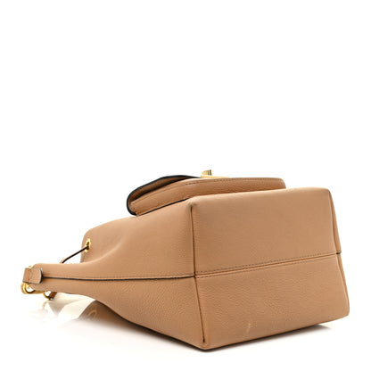 Louis Vuitton Calfskin Lockme Bucket MM Arizona Beige 4 of 27