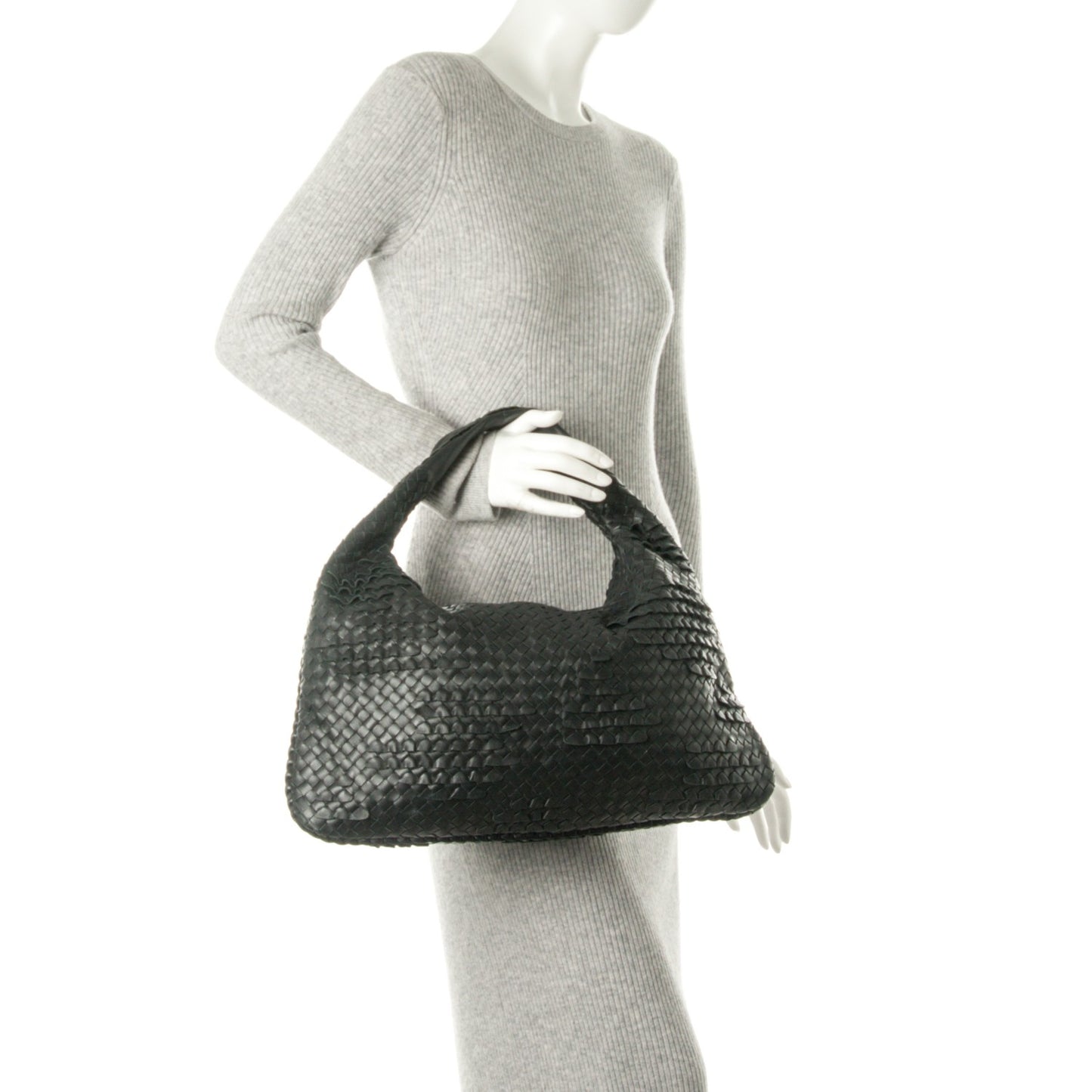 Nappa Intrecciato Large Miniode Hobo Nero Black