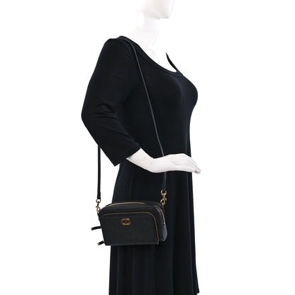 Christian Dior Grained Calfskin Caro Double Pouch Black 2 of 9