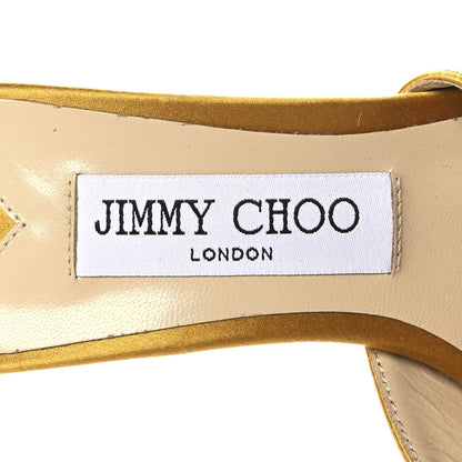 Jimmy Choo Satin Crystal Saeda 125 Platform Sandals 37 Sunflower Yellow 8 of 9