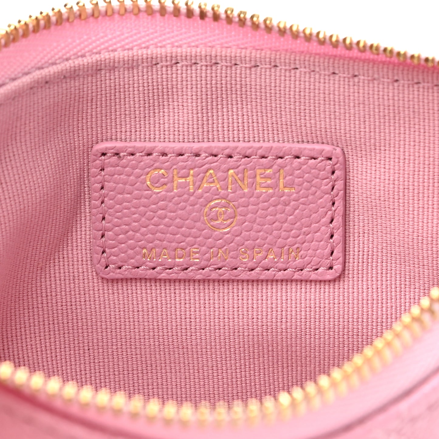 Caviar Quilted Small Cosmetic Case Pink