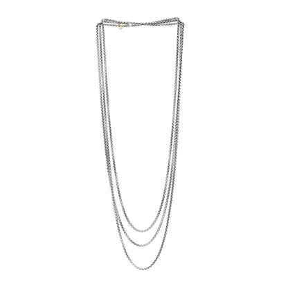 David Yurman Sterling Silver 14K Yellow Gold 2.7mm Box Chain Necklace 72" 3 of 4