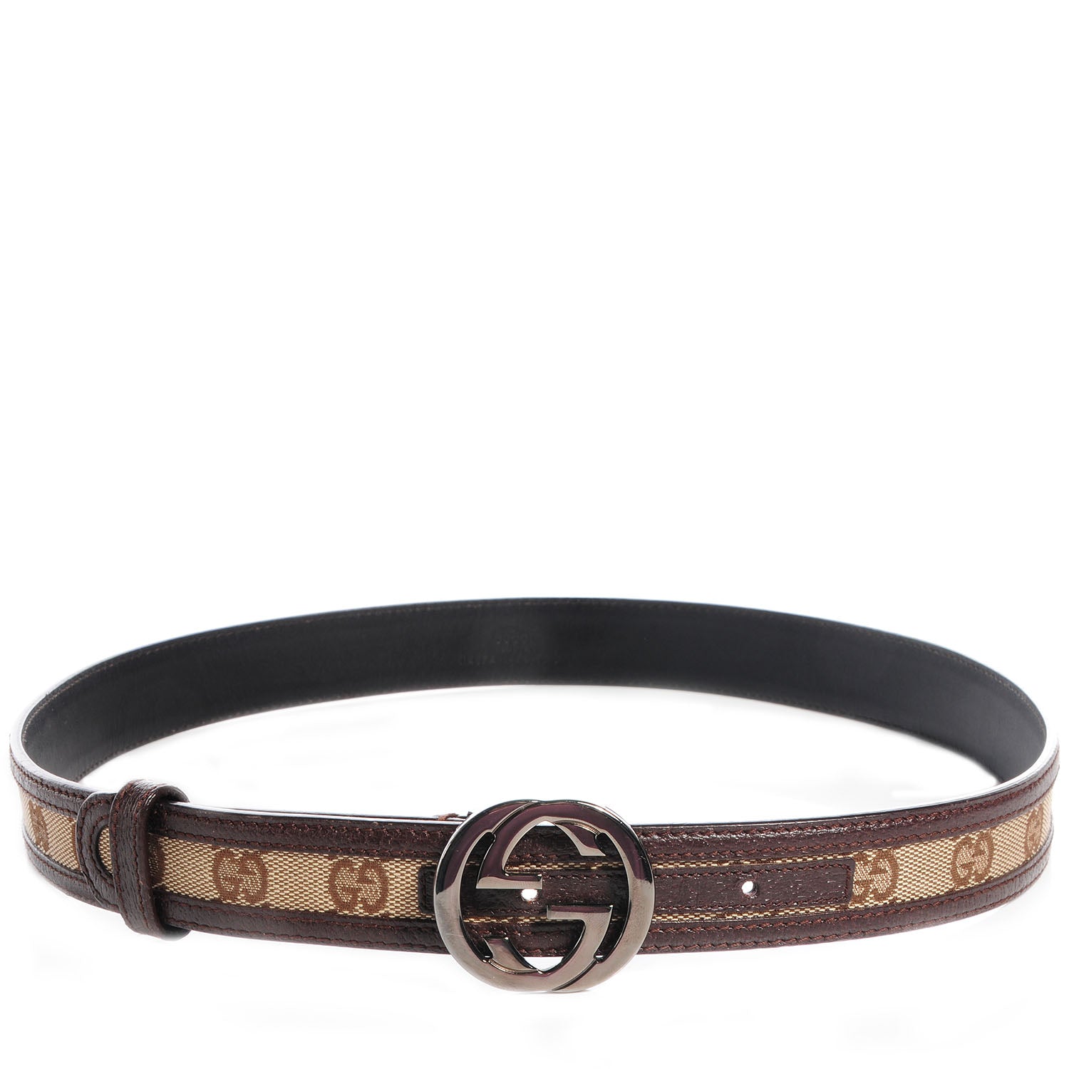 Gucci Monogram Interlocking G Belt 85 34 Brown 1 of 4