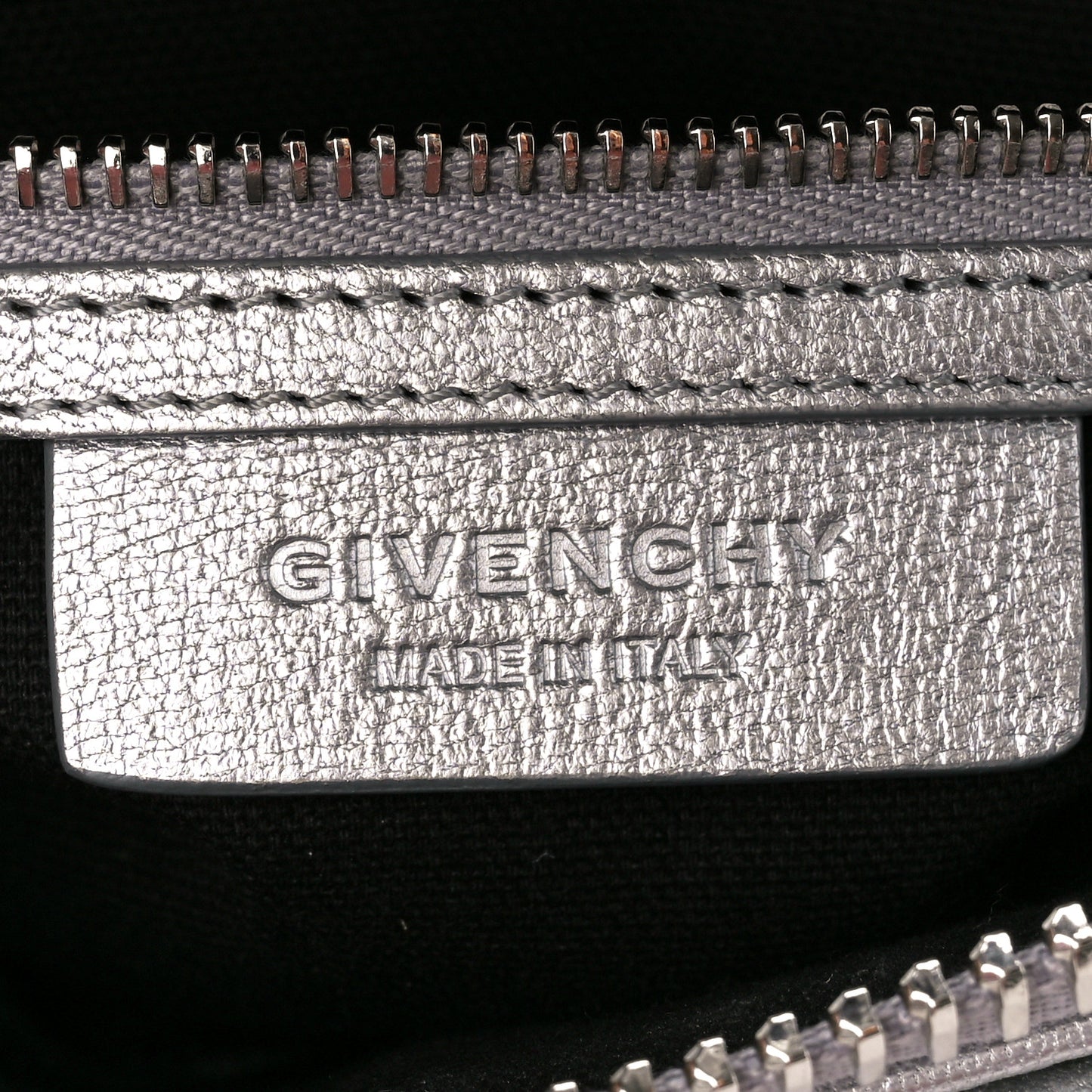 Metallic Sugar Goatskin Mini Antigona Silver