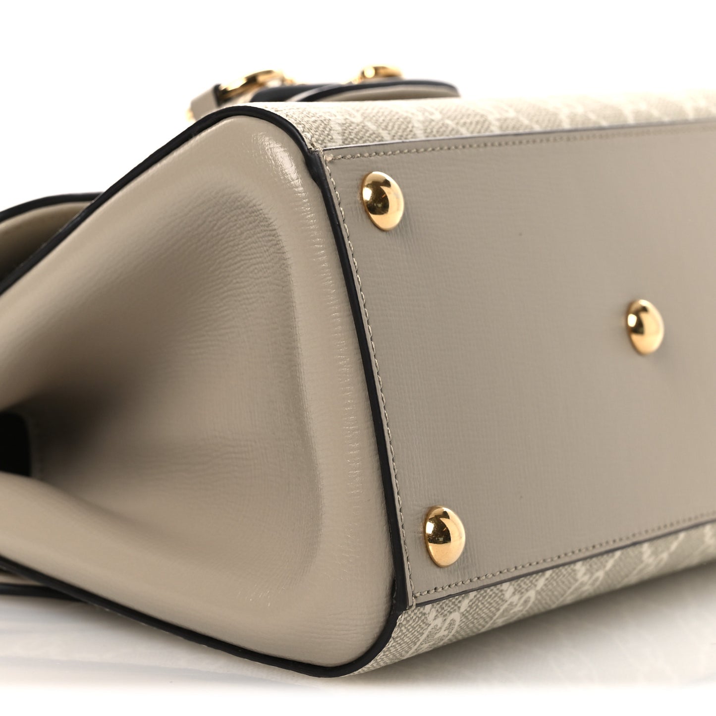 GG Snakeskin Mini Horsebit 1955 Top Handle Flap Bag Beige Mystic White Oatmeal