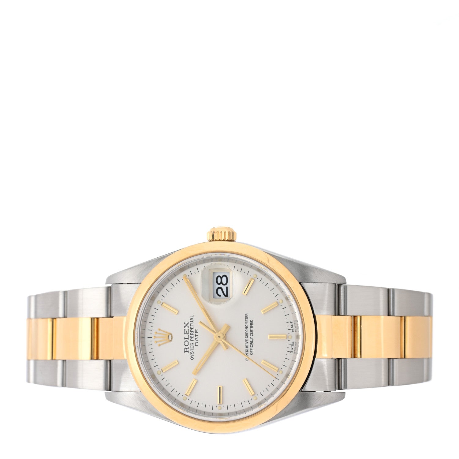Rolex Stainless Steel 18K Yellow Gold 36mm Oyster Perpetual Datejust Watch White 15203 2 of 4