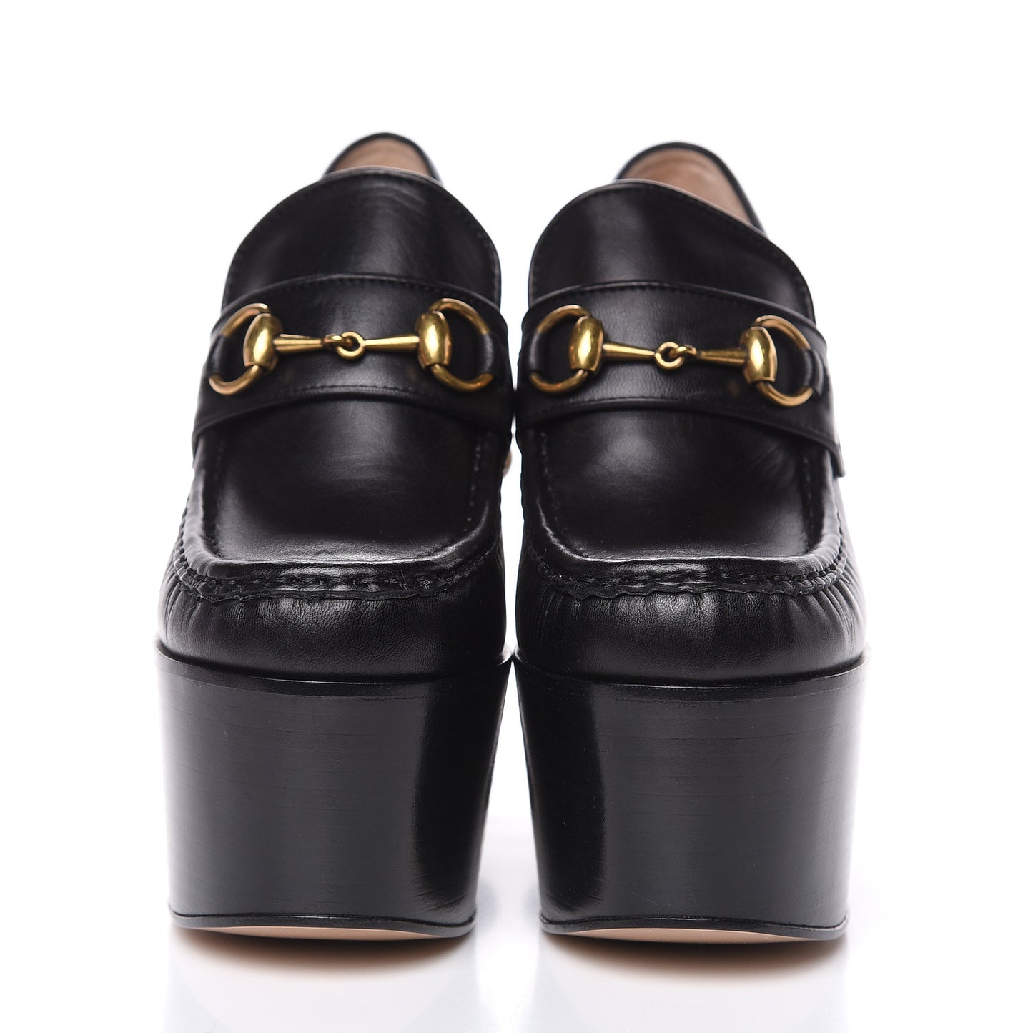 Malaga Kid Pearl Studded Vegas Platform Loafers 36 Black