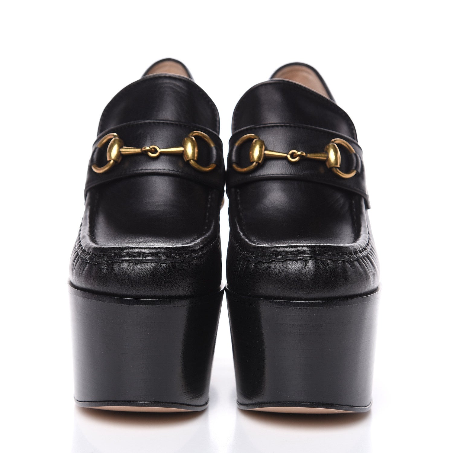 Gucci Malaga Kid Pearl Studded Vegas Platform Loafers 36 Black 2 of 10