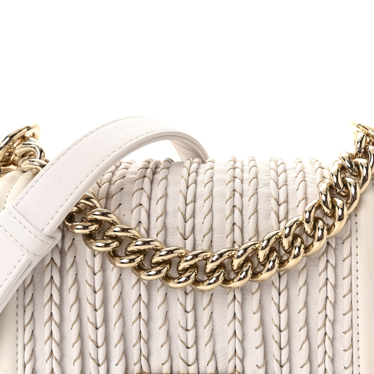Chanel Calfskin Embroidered Small Boy Flap White 1810408