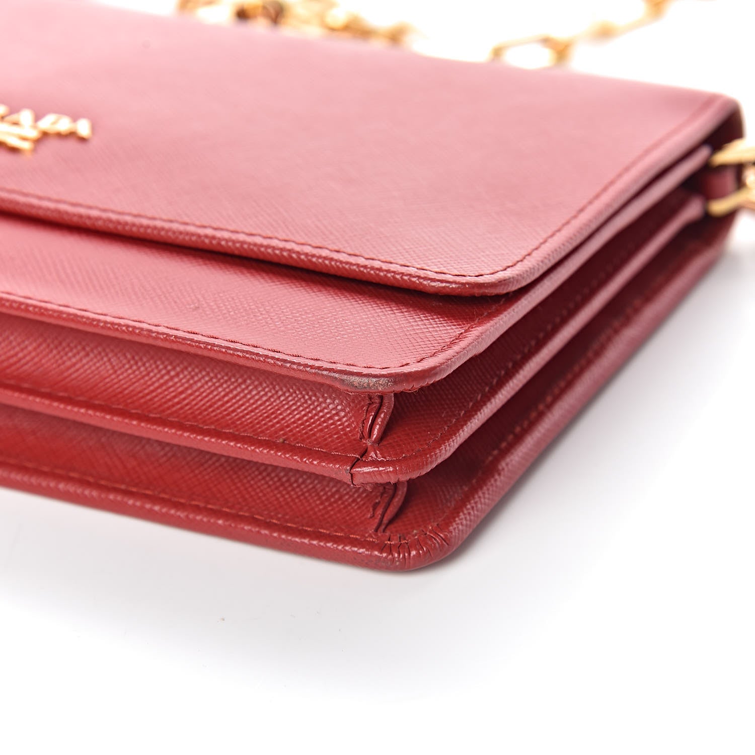 Prada Saffiano Metal Flap Wallet With Strap Fuoco 10 of 12