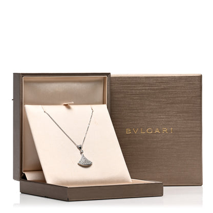 Bulgari 18K White Gold Diamond Large Divas' Dream Pave Necklace 5 of 5
