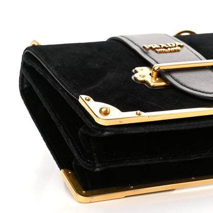 Prada Velvet City Calfskin Cahier Bag Black 8 of 9