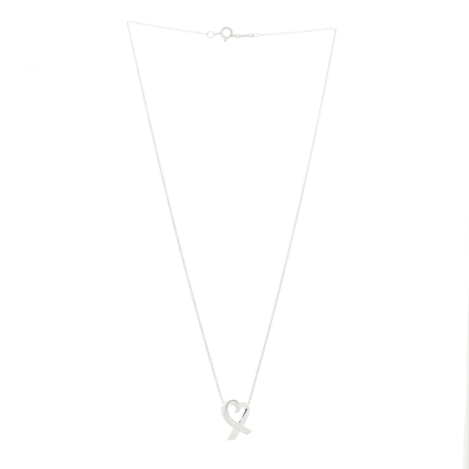Tiffany Sterling Silver Paloma Picasso Loving Heart Pendant Necklace 3 of 6