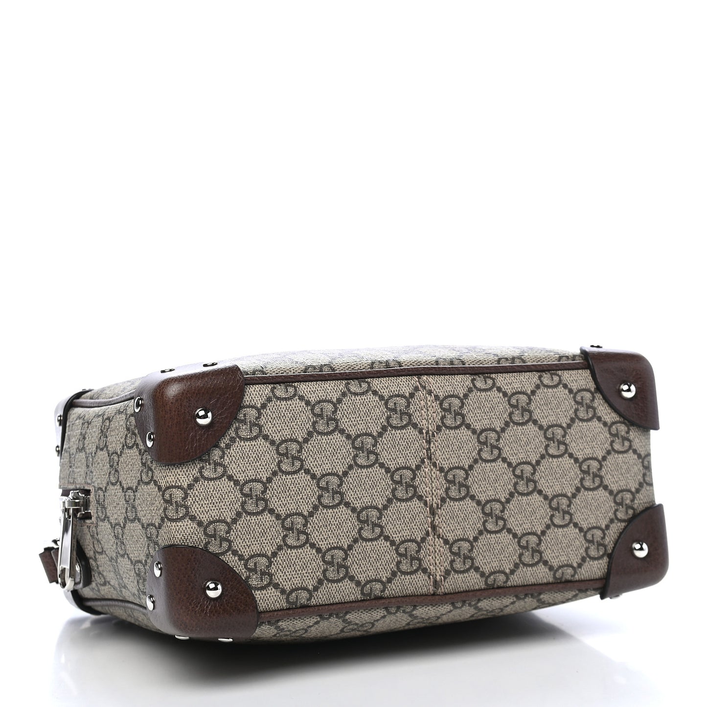 GG Supreme Monogram Textured Calfskin Square Messenger Bag Beige Ebony New Acero